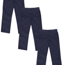 Navy & Navy & Navy 18 3 Pack Boy's Stretch Slim Fit School Uniform Chino Pants